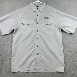 Habit‎ Shirt Mens Medium Gray Dusk Short Sleeve Solar Factor Fishing Outdoors